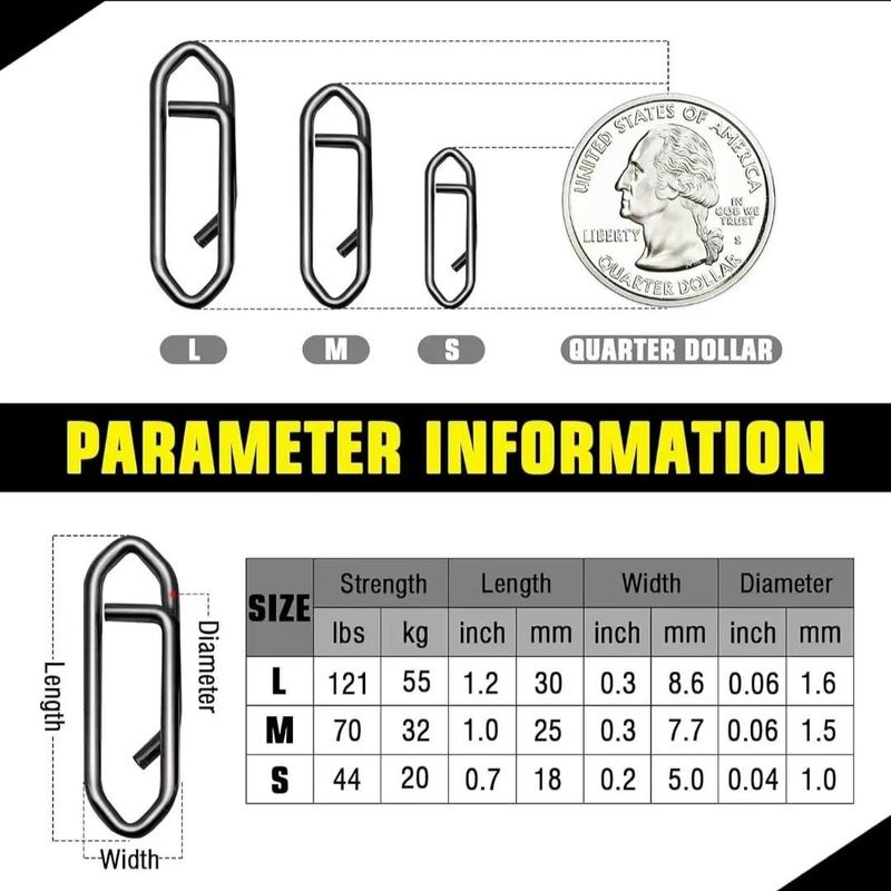 Stainless Steel Fishing Buckle, 20pcs pack Professional High Strength Fishing Buckle, Saltwater Durable Connection Fishing Buckle, Fishing Accessories