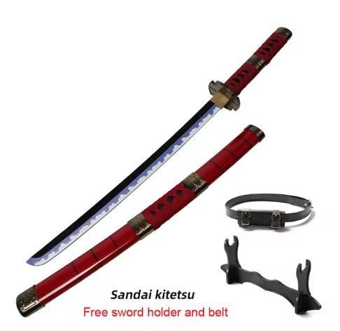 80cm 31.5＂Anime Roronoa Zoro Katana Sword Wooden Enma Purple