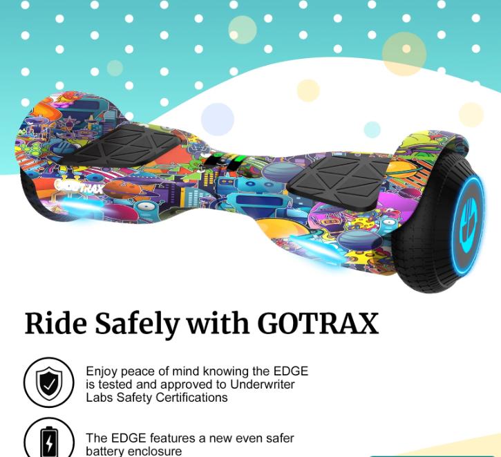 Edge Hoverboard for Kids and Adults, Galaxy Edition, 6.5