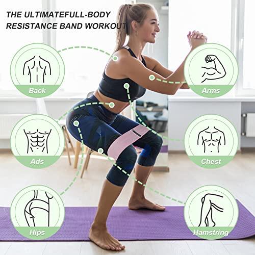 3 Levels Booty Bands Set, Resistance Bands for Working Out, Exercise Bands for Women Legs and Butt, Yoga Starter Set