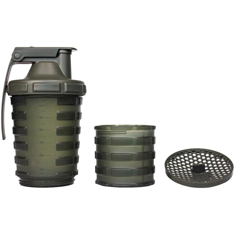 Grenade 20 oz. Shaker Blender Mixer Bottle with 600ml Protein Cup Compartment