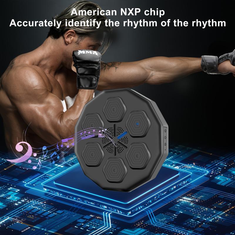 Smart Music Boxing Machine with Gloves, Wall-Mounted Electronic Boxing Mat, Suitable for Adults, Rhythm Synchronization Technology, Family Fitness Training Aid, Indoor Fitness Boxing Equipment