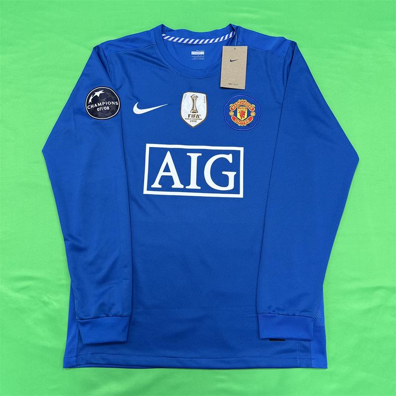 Nike 07-08 Champions League Manchester United Retro Long Sleeve NO.7 Cristiano Ronaldo Soccer Jersey