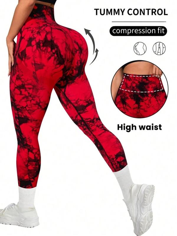 3 Pack Tie Dye Print High Waisted Workout Women Leggings Scrunch Rear Lifting High Waist Tummy Control Yoga Athletic Pants