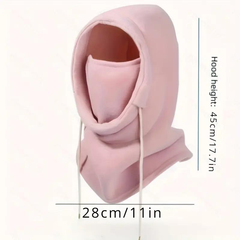 Winter Balaclava Hooded Scarf - Windproof & Warm Neck Gaiter with Hood for Outdoor Activities, Cycling, Skiing - Black Pink Khaki