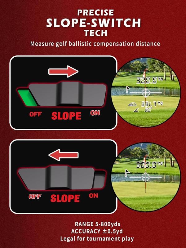 Golf Range Finder with Magnetic Strip, 800 Yards Golf Rangefinder with Slope, High-Precision Fast Flagpole Lock with Pulse Vibration Slope  Range Finder for Golf,Hunting (Black)