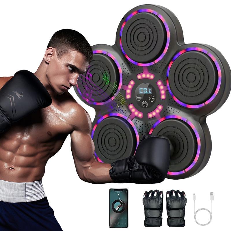 Intelligent Music Boxing Machine for Adults - Wall Mounted Electronic Boxing Trainer with Boxing Gloves, Fitness Striking Equipment for Home, Indoor, and Gym Use,music