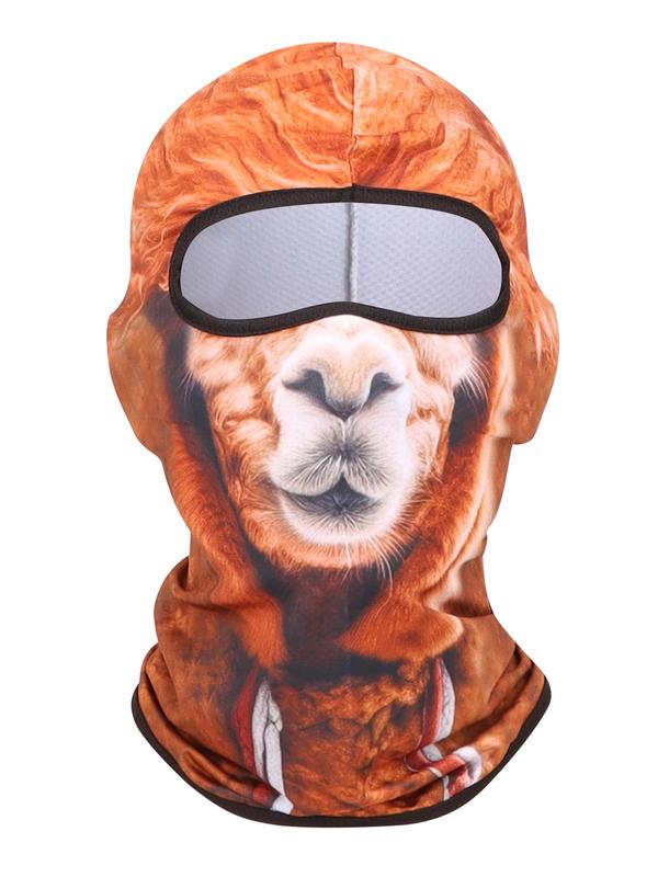 Cute Animal Print Face Mask, Breathable Sun Protection Face Cover, Summer Outdoor Sports Cycling Face Mask, Motorcycle Helmet Liner, Cycling Accessories, Sports & Outdoor Hat for Men & Women, Summer Outfits 2024