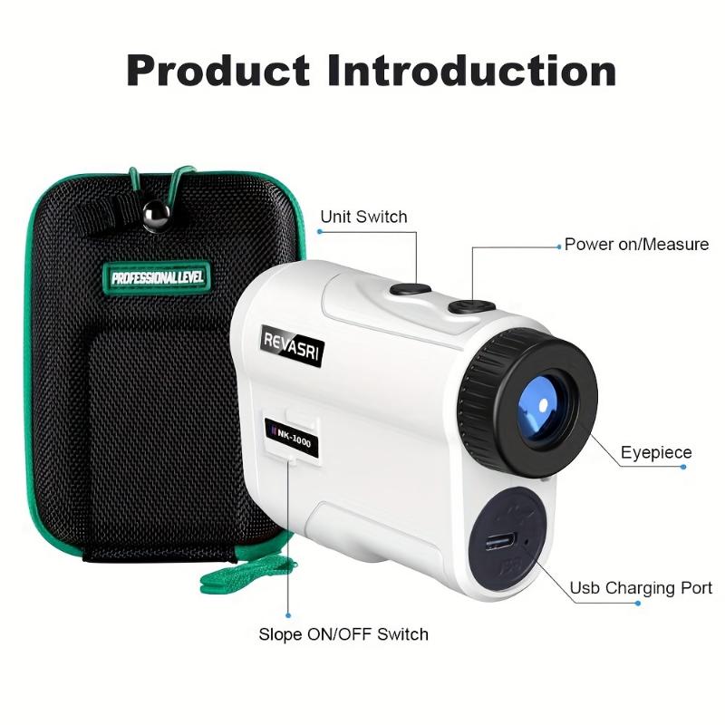 1000YDS REVASRI Golf Rangefinder with Slope, Pin Lock Vibration, and External Slope Switch for Golf Tournament Legal Play - Rechargeable Battery and Accurate Distance Measurement