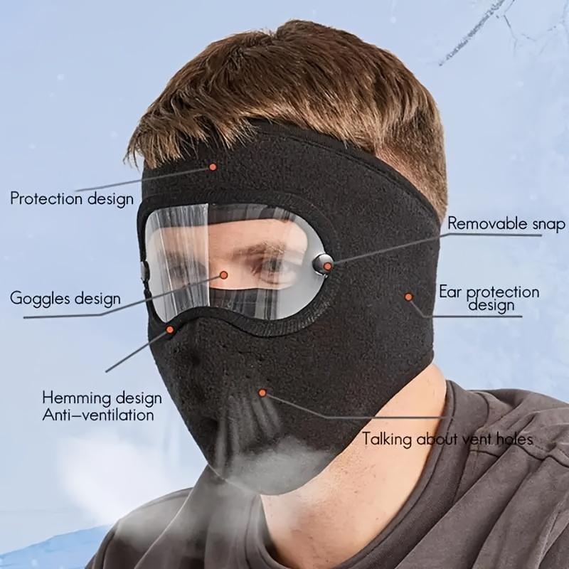  Windproof HD Goggles & Anti-Fog Face Mask Set - Winter Warm Full Coverage for Outdoor Cycling, Skiing | Breathable Dustproof with Clear Eye Shield