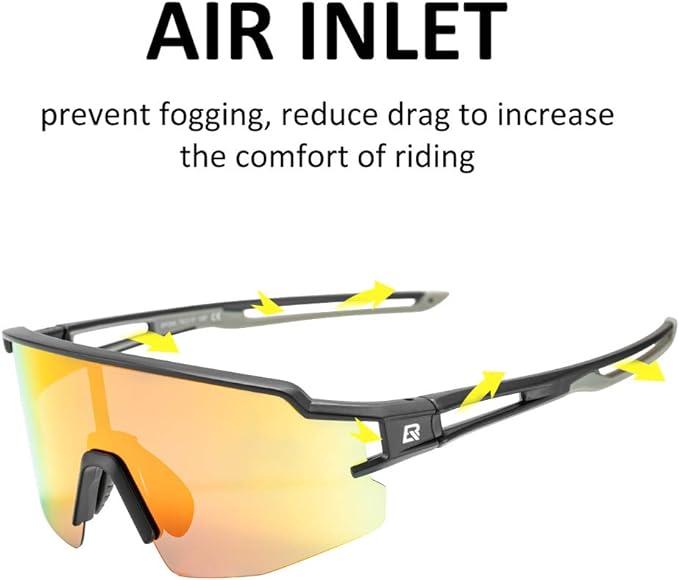 ROCKBROS Windproof Cycling Polarized Sunglasses UV400 Dazzle Photographic Lenses Outdoor Sports Sunglasses Rimless Windproof and Dustproof Glasses Cycling Fishing Skiing Goggles