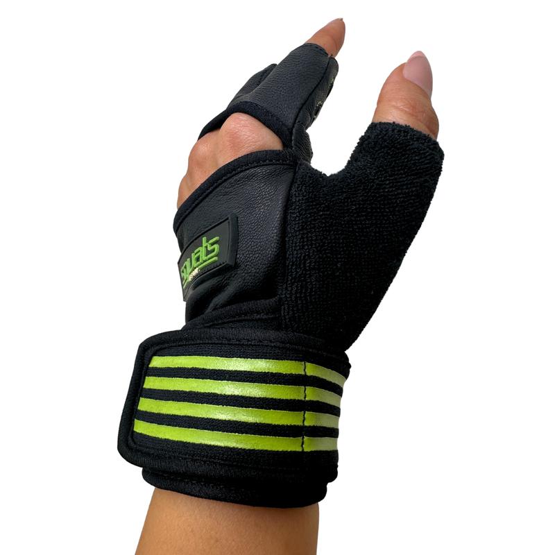 SQUATS TEAM - ProGrip Fitness Gloves – Genuine Leather with Enhanced Grip & Wrist Support, Foam Padding, and Integrated Towels