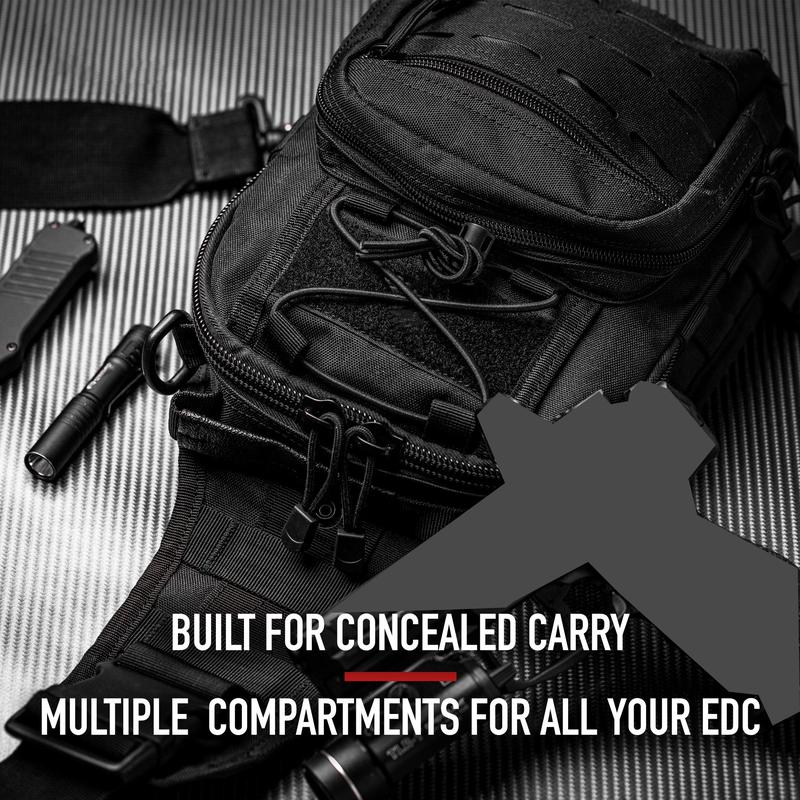 Tactical Shoulder Sling Bag for EDC Molle, Crossbody, Outdoor Sports Gear, Travel Daypack, Hiking Chest Pack, Camping Adventures, Concealed Carry.