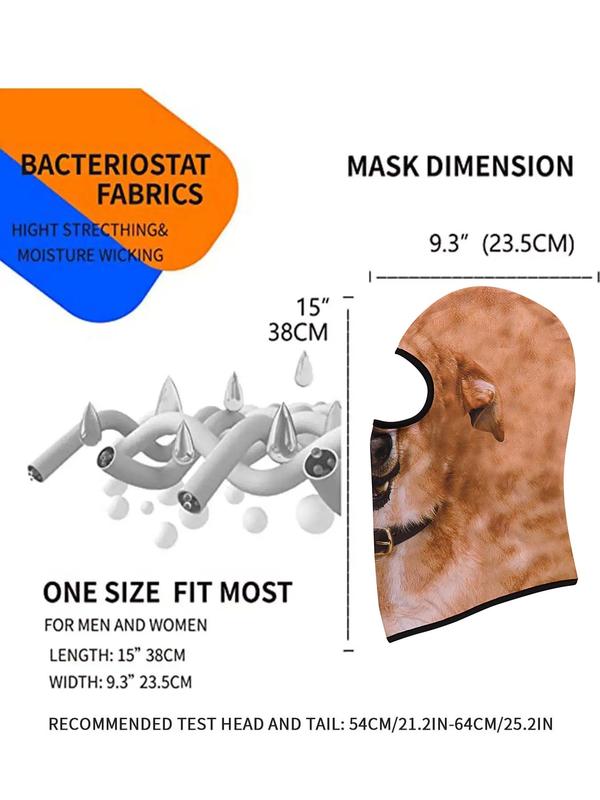 Cute Animal Print Face Mask, Breathable Sun Protection Face Cover, Summer Outdoor Sports Cycling Face Mask, Motorcycle Helmet Liner, Cycling Accessories, Sports & Outdoor Hat for Men & Women, Summer Outfits 2024