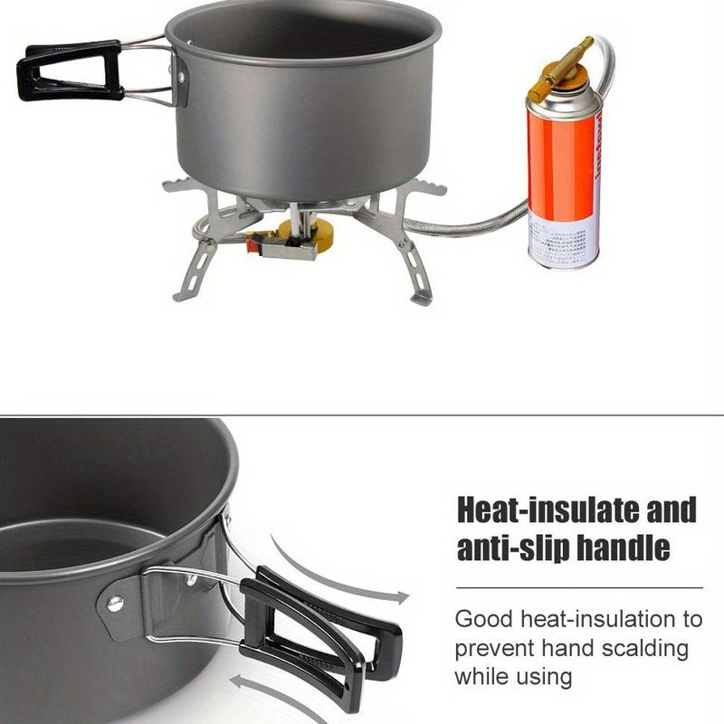 Camping Cooking Set, 3 Counts set Lightweight Camping Cookware Set, Including Pot, Frying Pan & Kettle, Outdoor Cooking Set for Hiking, Backpacking & Picnic