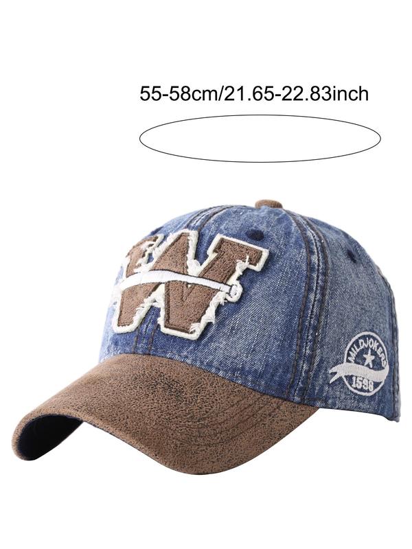 Unisex Casual Letters Embroidery Baseball Cap, 2024 Trendy Street Style Sportive Baseball Cap, Vintage Country Hat with Adjustable Strap for Men & Women for All Season