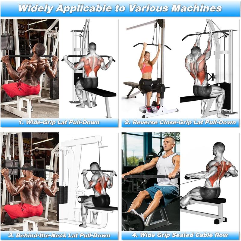 Fitness Cable Pulley System, Gym LAT and Lift Pulldown Machine Attachments, LAT Pull down Bar Home Workouts Equipments for Biceps Triceps Shoulder Arm Curl Forearm Muscle Strength Exercise XonyiCos