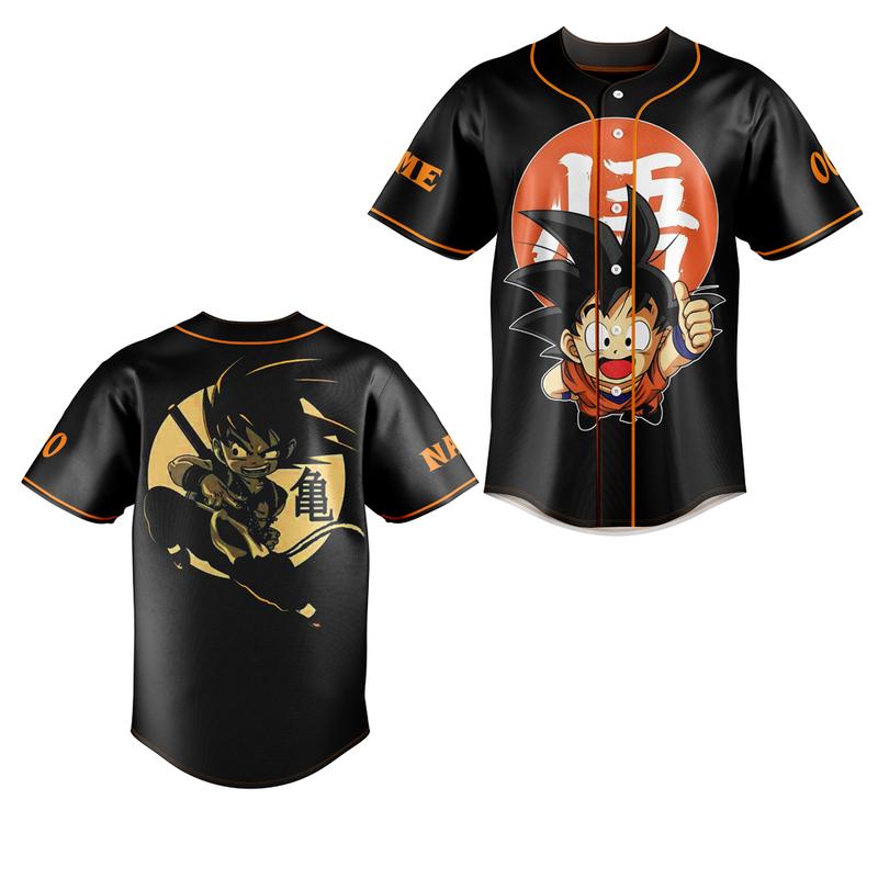 Goku Kid Dragon Ball Kame Anime Baseball Jersey Sport Jersey Shirt Summer Gift For Him and For Her Gift For Baseball Fan Lover