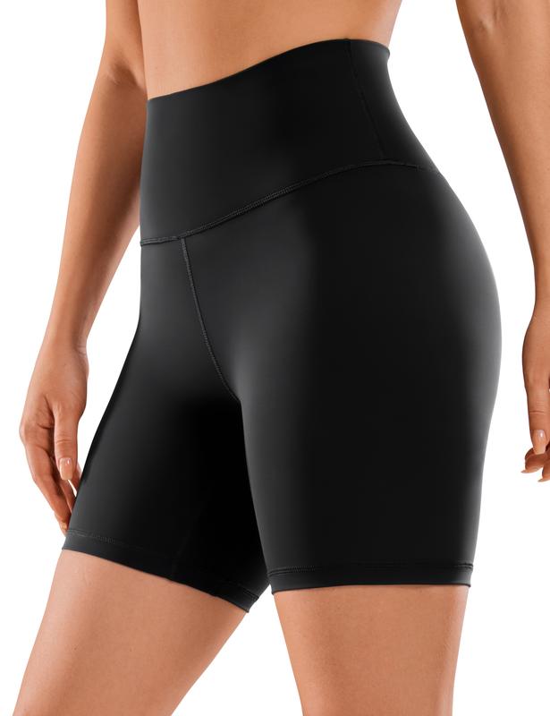 CRZ YOGA Women's Naked Feeling Biker Shorts - 6 Inches High Waist Yoga Workout Running Gym Spandex Shorts