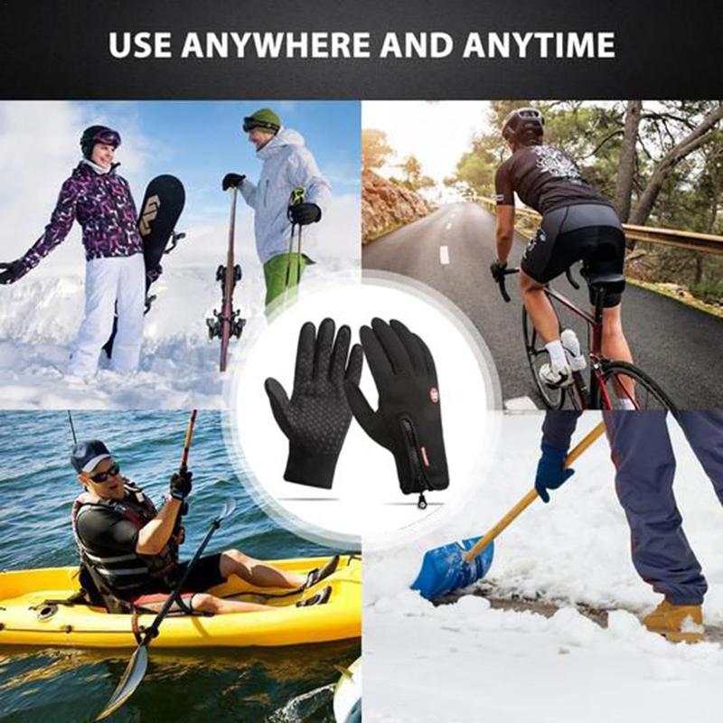 Winter Touchscreen Warm Gloves Water Resistant Windproof Anti-Slip Sports Gloves for Cycling Driving Running Climbing Adjustable Size for Men Women