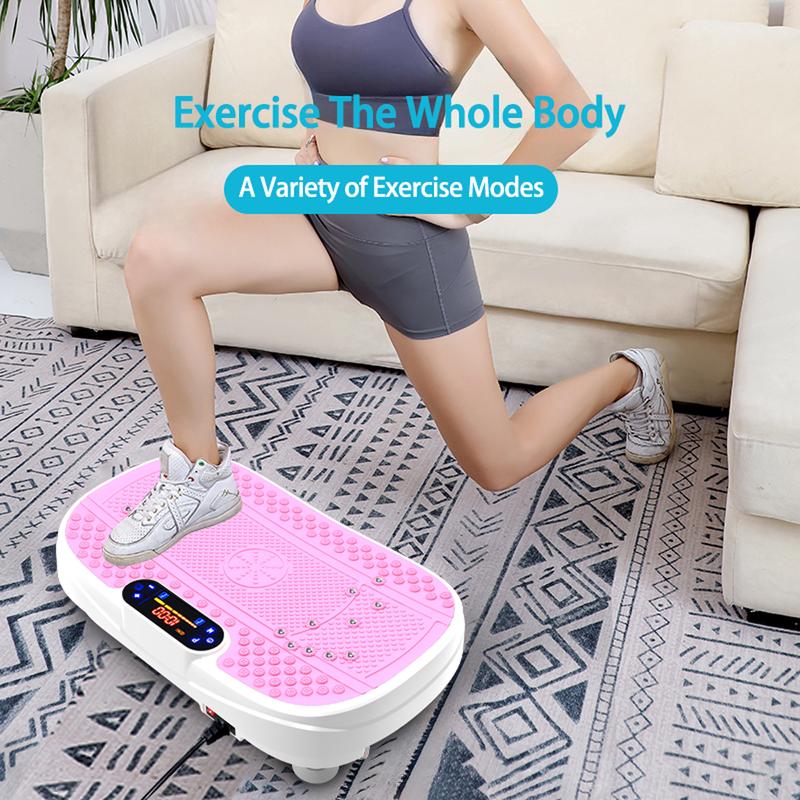 Vibration Plate Exercise Machine,Lymphatic Drainage, Whole Body Workout Vibration Fitness Platform for Home Fitness + Remote + Loop Resistance Bands,Max 300LBS