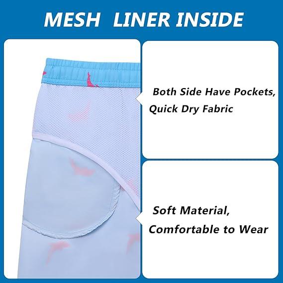 Mens Swim Trunks Quick Dry Swim Shorts with Mesh Lining Swimwear Bathing Suits