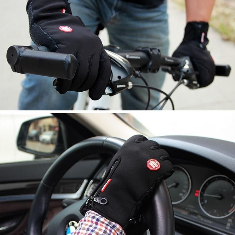 Winter Touchscreen Warm Gloves Water Resistant Windproof Anti-Slip Sports Gloves for Cycling Driving Running Climbing Adjustable Size for Men Women