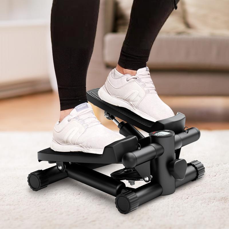 Mini  Stepper, Hydraulic Fitness Stepper with Resistance Bands and Display