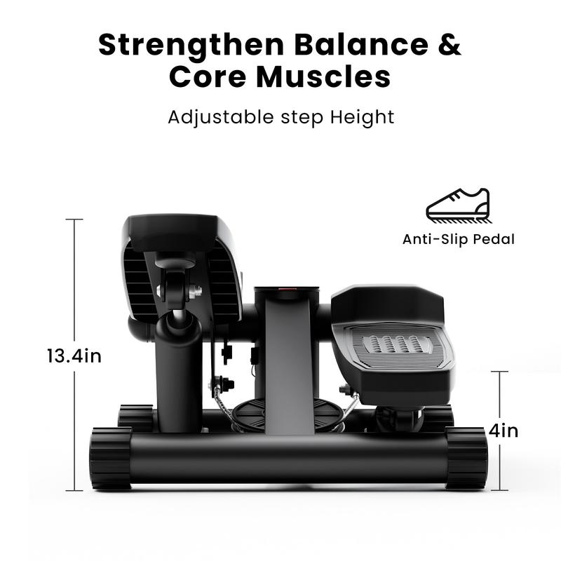 Mini  Stepper, Hydraulic Fitness Stepper with Resistance Bands and Display