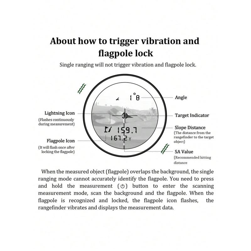 Golf Rangefinder With Slope And Pin Lock Vibration, External Slope Switch For Golf Tournament Legal, Rangefinders With Rechargeable Battery 1000YDS Laser Range Finder