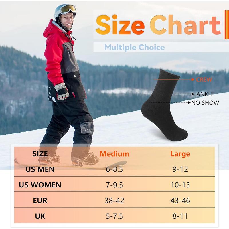 Warm Thermal Socks 4 Pack, Mens Womens Winter Heated Outdoor Skiing Thermal Socks