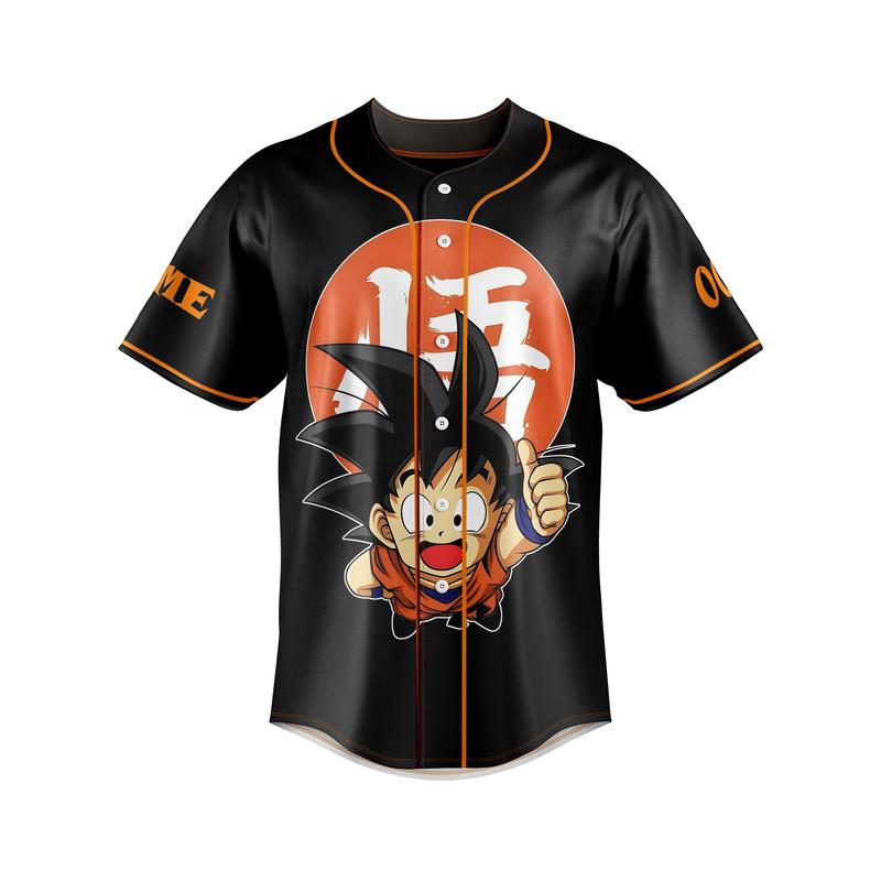 Goku Kid Dragon Ball Kame Anime Baseball Jersey Sport Jersey Shirt Summer Gift For Him and For Her Gift For Baseball Fan Lover