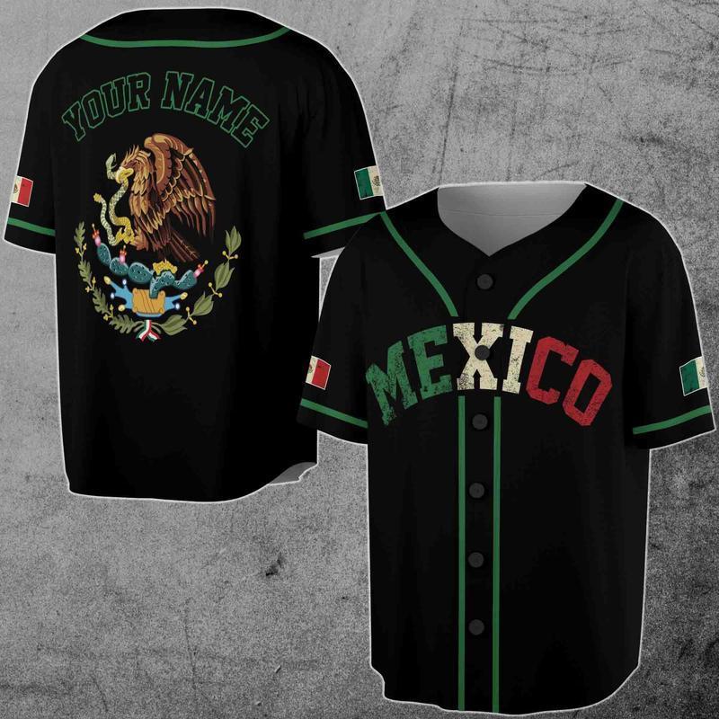 Multi Designs Customize Mexico 3d Camo Coat Of Arms Baseball Jersey Shirt