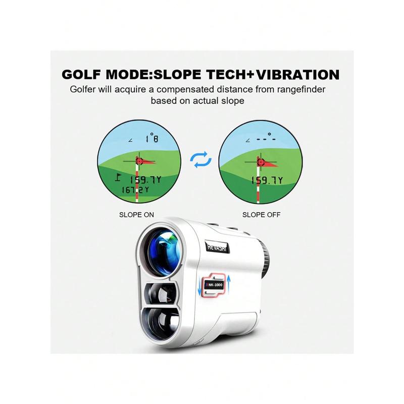 Golf Rangefinder With Slope And Pin Lock Vibration, External Slope Switch For Golf Tournament Legal, Rangefinders With Rechargeable Battery 1000YDS Laser Range Finder