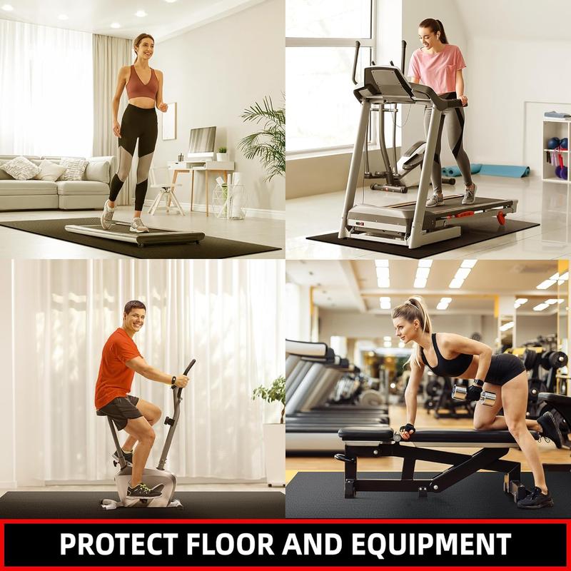 Treadmill, 7'x3' 6.3'x2.5' 6'x3' 5.6’x2’ 'x2',6mm Thick HighDensity Treadmill Bike,Jump Rope,Workout,Flooring Floor Carpet Protection