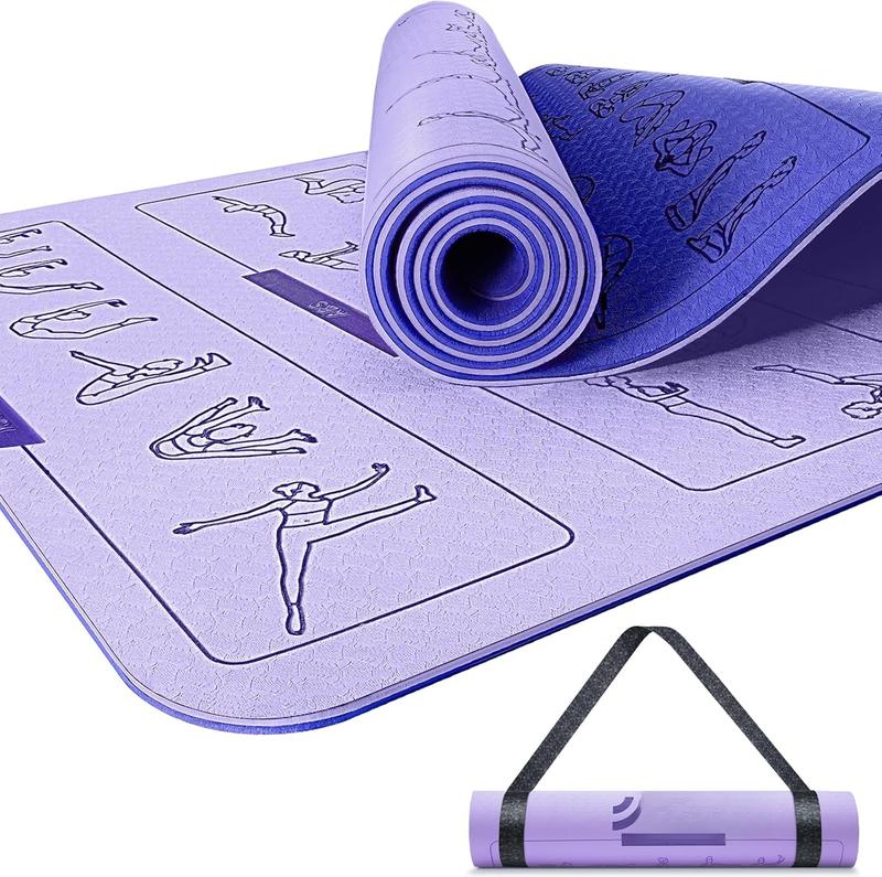 Yoga Mat with Poses,  Yoga Mats for Women & Men, Non Slip Double-Sided, Exercise Mats for Home Workout - 24