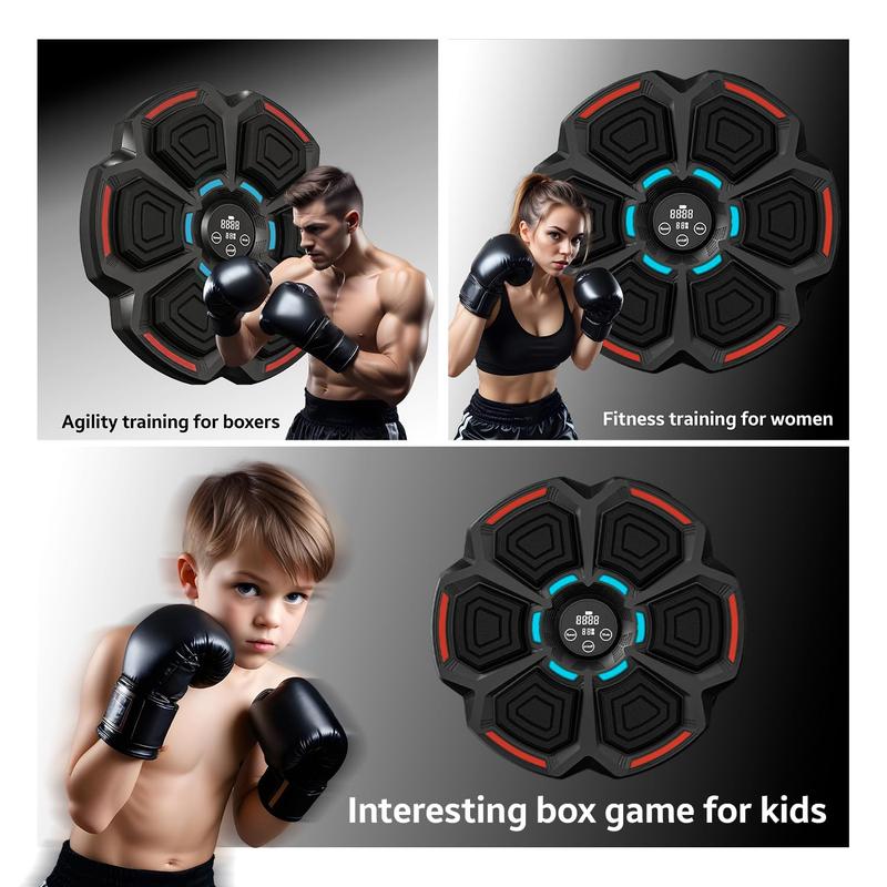 2024 New Music Boxing Machine with Two Pairs of Gloves, Upgraded 2.0 Smart Bluetooth Music Boxing Parent-Child Games, Wall-Mounted Exercise Equipment for Home