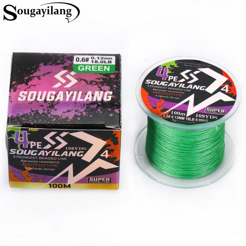 4 Strands PE Braided Strong Fishing Line, 100m Multifilament Fishing Line, Outdoor Fishing Accessories for Fishing Enthusiasts, Fishing Equipment, Fishing Stuff