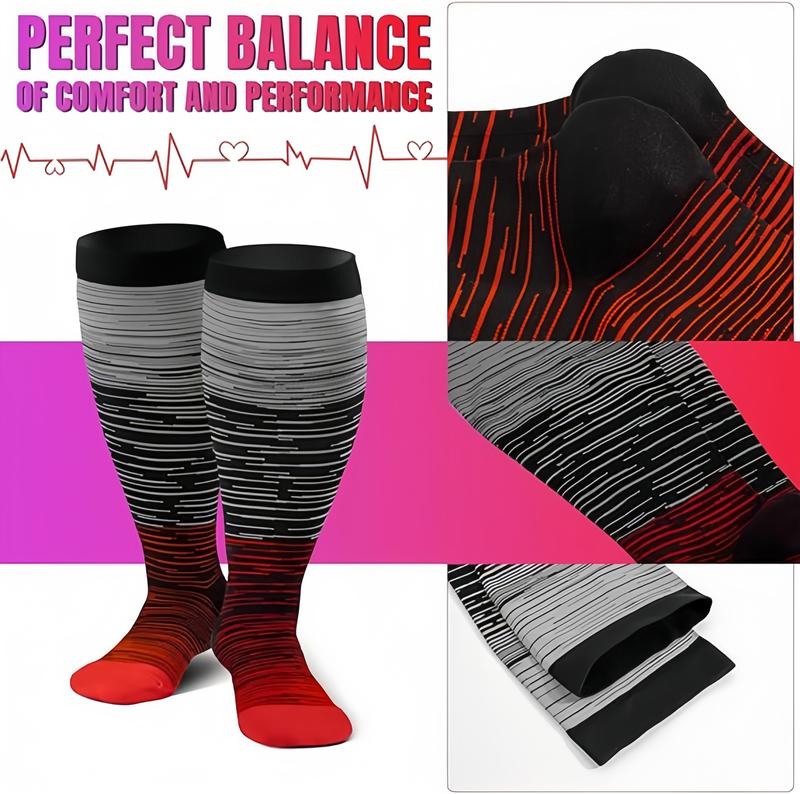 ISUNIE Plus Size Sports Socks Extra Wide Calf Women&Men for Running Climbing Hiking(3 Pairs)