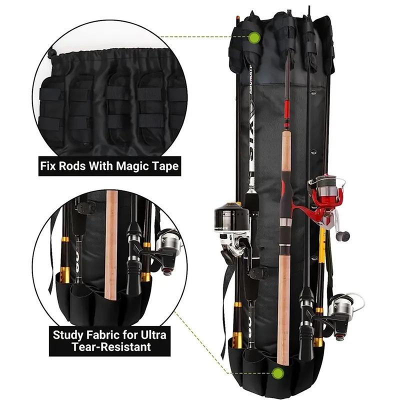 Fishing Rod Bag, 1 Count Portable Fishing Rod Storage Bag, Waterproof Fishing Gear Storage Bag, Travel Fishing Pole Carrier Bag, Fishing Accessories Organizer