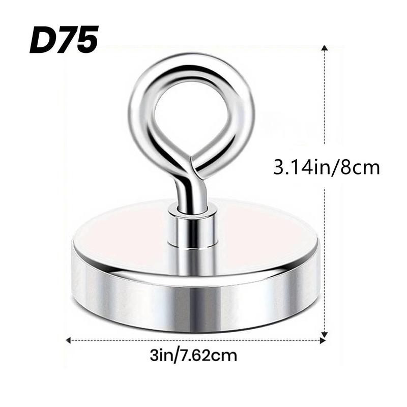 Round Magnetic Fishing Magnet, 1 Count Strong Round Magnet with Lifting Eye-bolt for Retrieving Items in Lake, Beach, Lawn & House