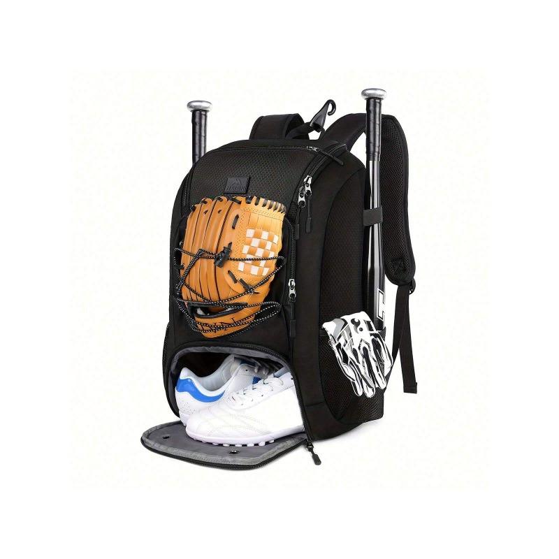 Baseball Backpack, Softball Bat Bag With Shoe Compartment, For Youth, Boys And Adults, Lightweight Baseball Bags With Fence Hook To Hold Tball Bat, Batting Glove, Helmet, Cap, Teeball Equipment