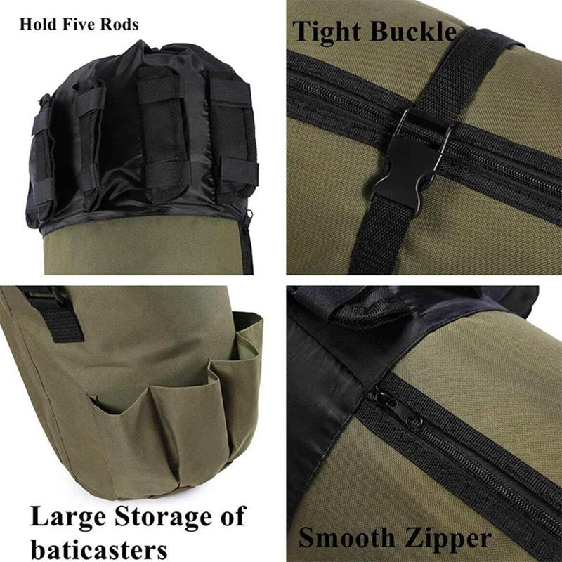 Fishing Rod Bag, 1 Count Portable Fishing Rod Storage Bag, Waterproof Fishing Gear Storage Bag, Travel Fishing Pole Carrier Bag, Fishing Accessories Organizer