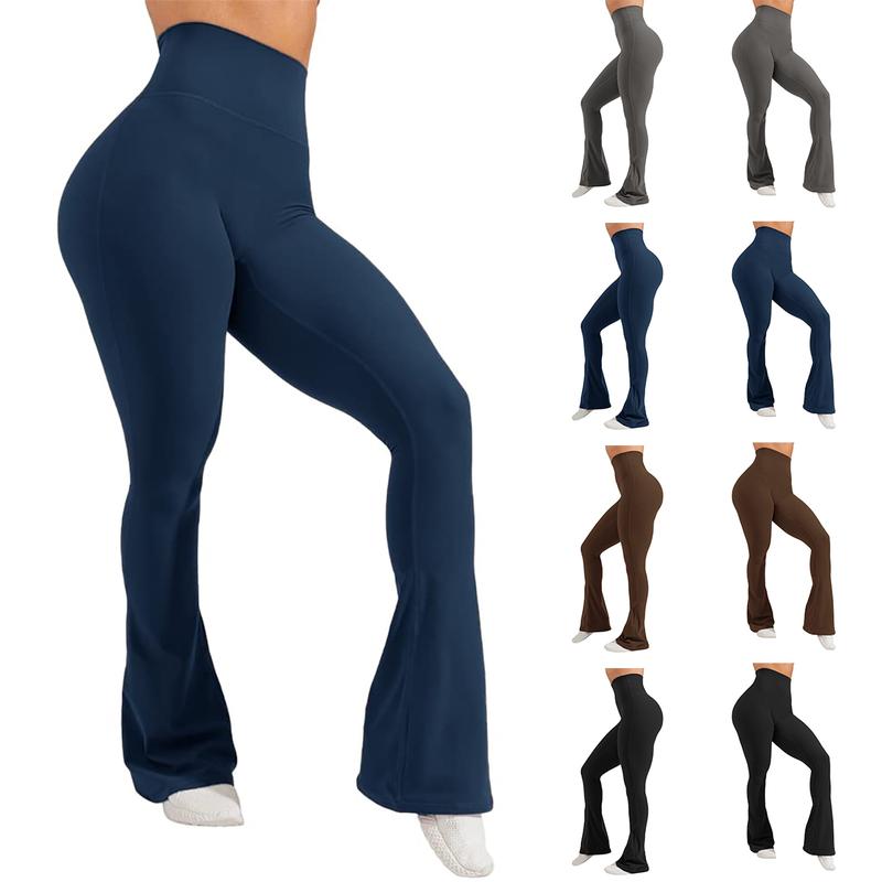 Tankaneo Women's High Waist Flare Athletic Yoga Pants with Pockets Butt Lifting Running Workout Bootcut Leggings for women