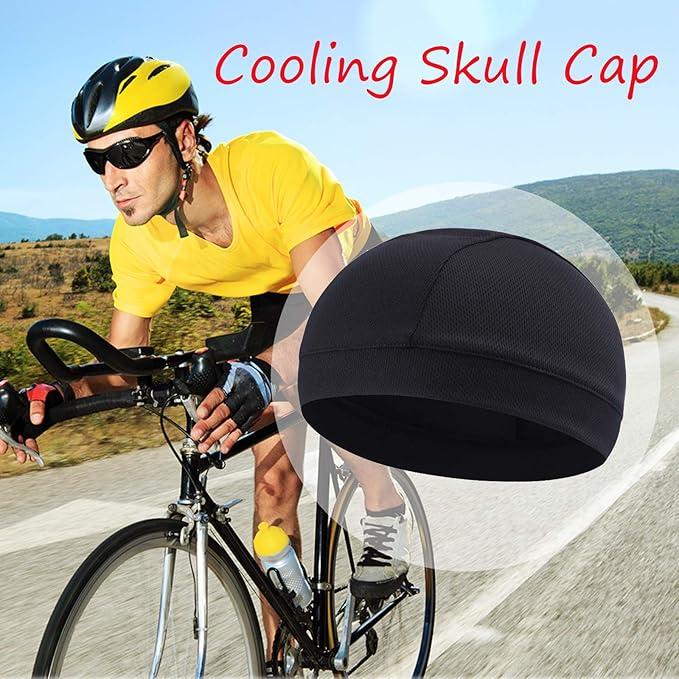 Moisture Wicking Skull Cap Helmet Liner Running Beanie Caps for Men - Motorcycle Cycling Breathable Dome Cap Sweatband