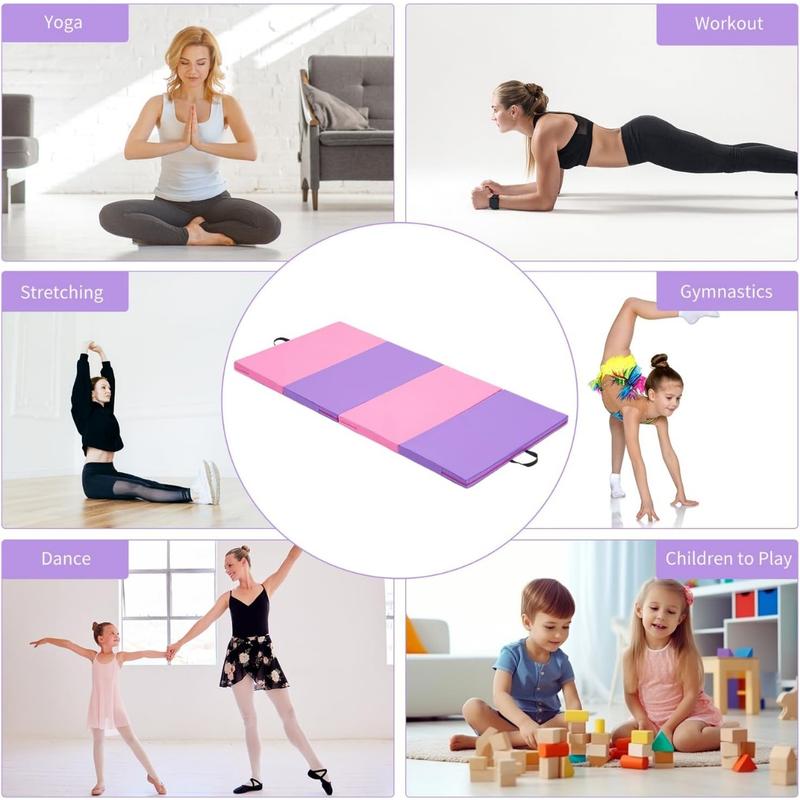 Gymnastics Mat 6'x3'x2'' 4'x8'x2'' Exercise Mat Gym Mat for Home Aerobics Workout Foldable Tumbling Mat Children Gifts