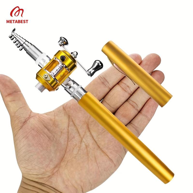 Summer Portable Pen Super Mini Fishing Rod, 1 Count Retractable Mini Ice Pocket Raft Rod, Outdoor Fishing Accessories for Men & Women, Whippy Fishing Rods