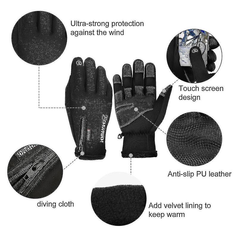 Usb Electric Heated Gloves Winter Warmer Mittens Non-slip Touch Screen Bike Cycling Gloves