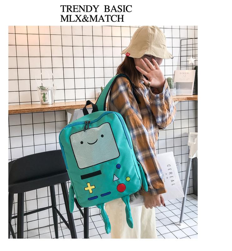 Funny Backpack Large-capacity Robot Bag Laptop Bags Messenger Bags Oxford Cloth Crossbody Bag for Women Men