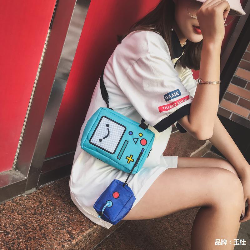 Funny Backpack Large-capacity Robot Bag Laptop Bags Messenger Bags Oxford Cloth Crossbody Bag for Women Men